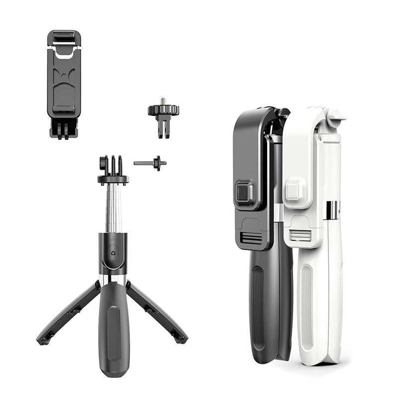 Selfie Stick Tripod Combo with Bluetooth Remote - White