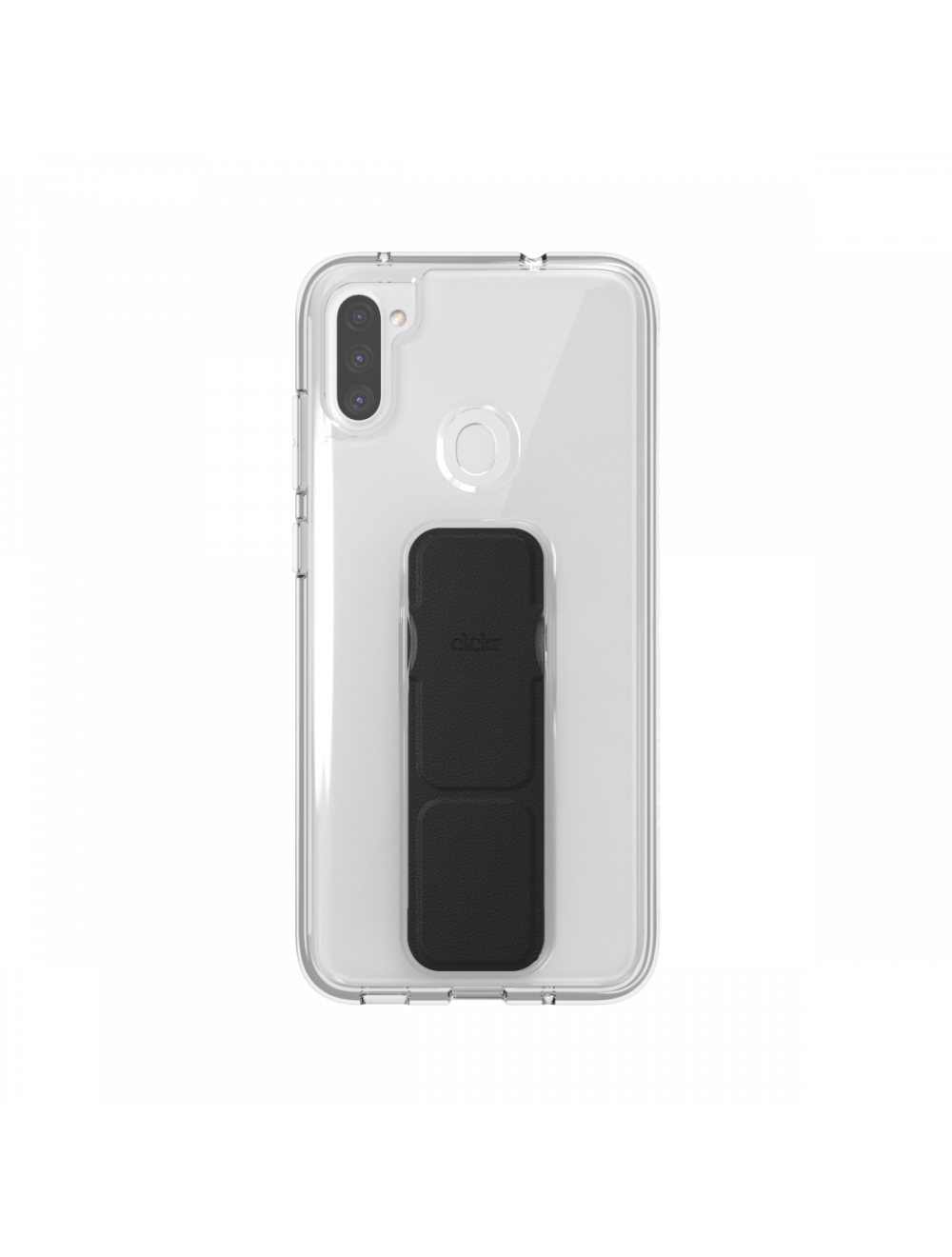 Clear Phone Stand and Grip Case Galaxy A11 - Black