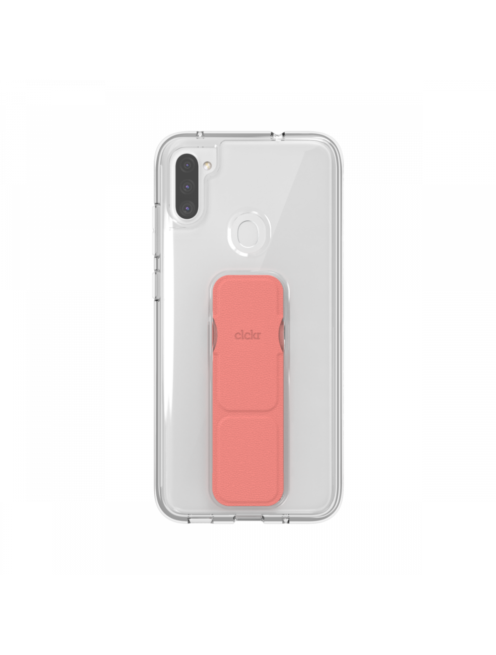 Clear Phone Stand and Grip Case Galaxy A11 - Coral