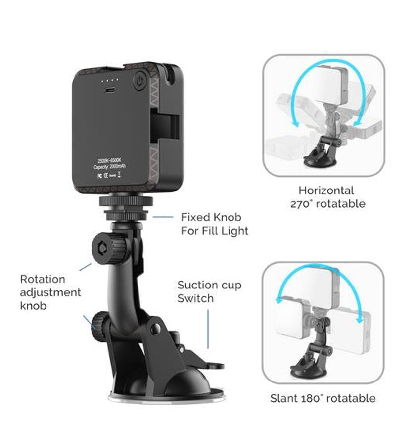 Xqisit Laptop Light with Suction - Black
