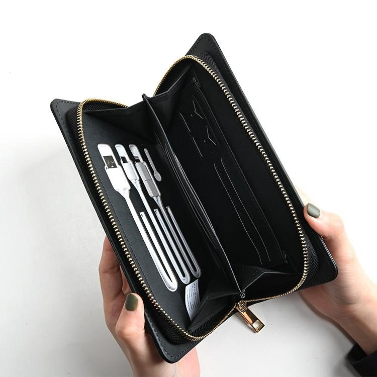 Charging Wallet with Built-in Power Bank - Black