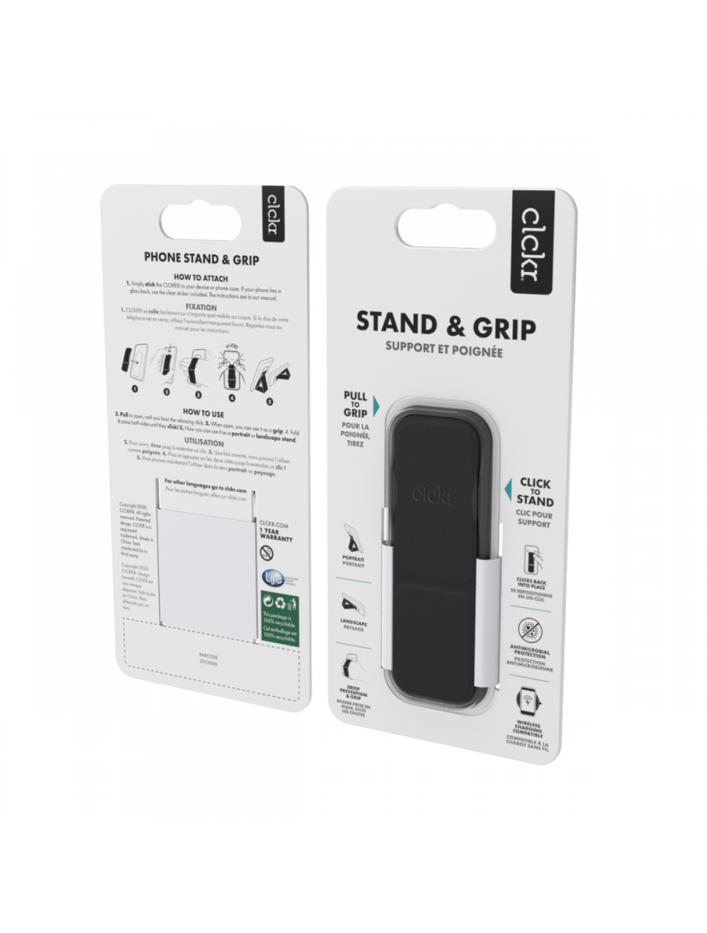 Smooth Universal Phone Stand & Grip - Black