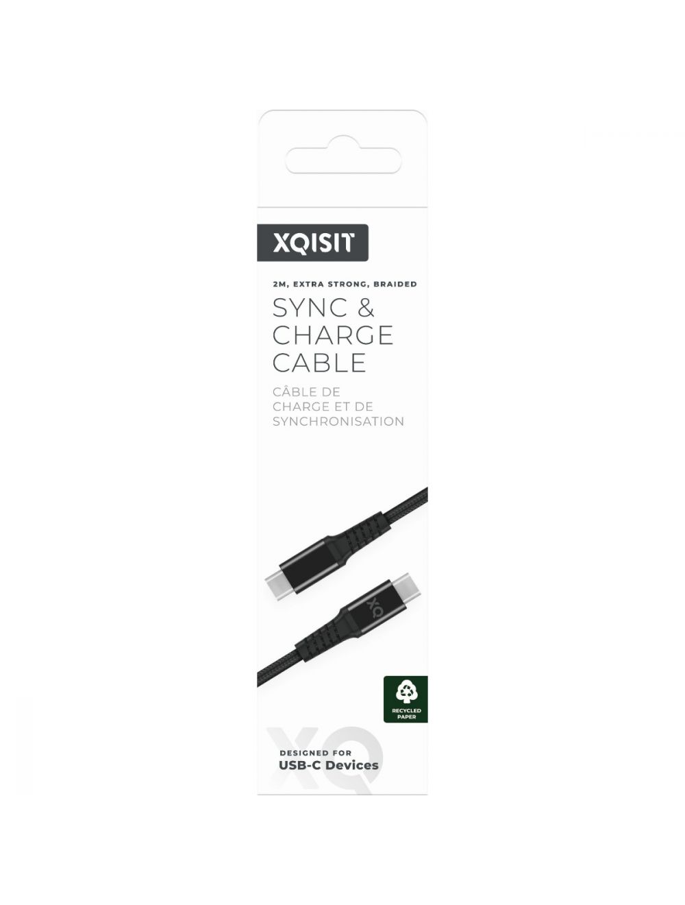 Braided USB C 3.1 to USB C 3.1 200cm Black