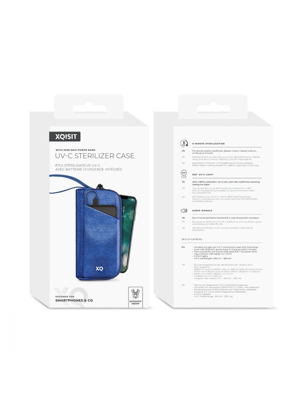 UV Bag with built in 5000 mAh Power Bank Blue