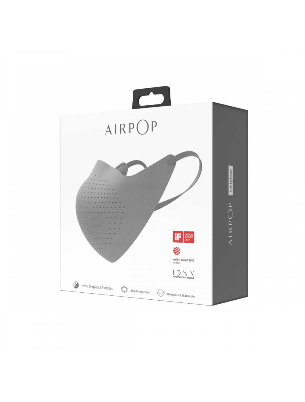 AirPop Original High-Performance Face Mask - Grey